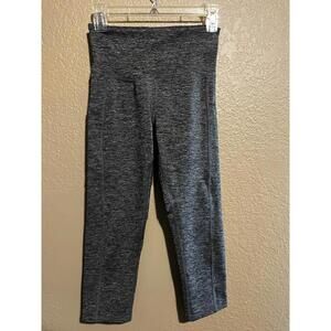 Champion 67 Leggings Women’s Size S Black Gray Heather Leg Pockets Cropped Yoga